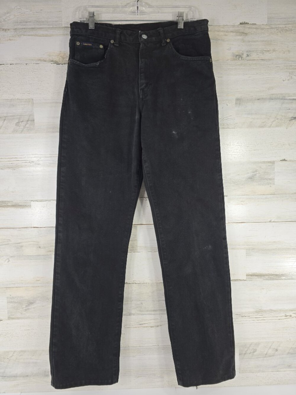 VINTAGE Y2K CALVIN KLEIN BLACK JEANS MEN'S SIZE 32x32 REGULAR FIT STRAIGHT LEG..